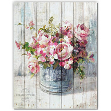 Декоративное панно для офиса Creative Wood Цветы Цветы - 3 Розовые пионы